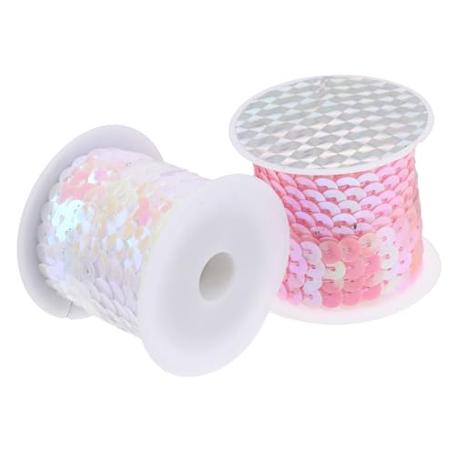 BELLIFFY 10 Rollen Paillettenstreifen Kleidung Diy Zubehör Diy-accessoires Für Kleidung Pailletten Zubehör Glitzerstoff Pailletten-stoffband Spitzenapplikation Die Heimwerken Pvc Weiß von BELLIFFY