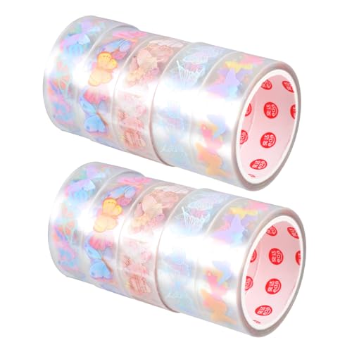 BELLIFFY 10 Rollen Transparentes Washi-tape Klebeband Für Haustiere Fotoalbumband Kraftband -klebeband Scrapbooking Washi Tape Goldenes Washi-tape Obstdekor Haustier (polyester) von BELLIFFY