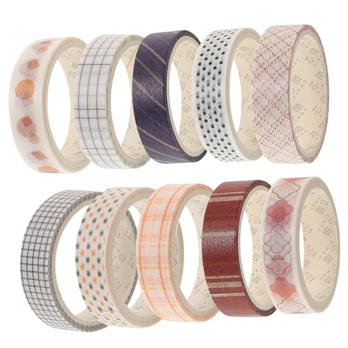 BELLIFFY 10 Rollen Washi-Tape klebeband seidenband Bastelband Scrapbook-DIY-Klebebänder Sammelalbum Washi Tape zum Verpacken von Geschenken dekorative Washi-Klebebänder Japanisches Papier von BELLIFFY