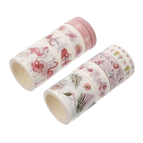 BELLIFFY 10 Rollen Washi-taschenband Bastelband Dickes Washi-tape Umschlagaufkleber Kunsthandwerk Klebeband Kraftband Partybevorzugungsaufkleber Washi Tape Abkleben Retro- Rosa Papier von BELLIFFY