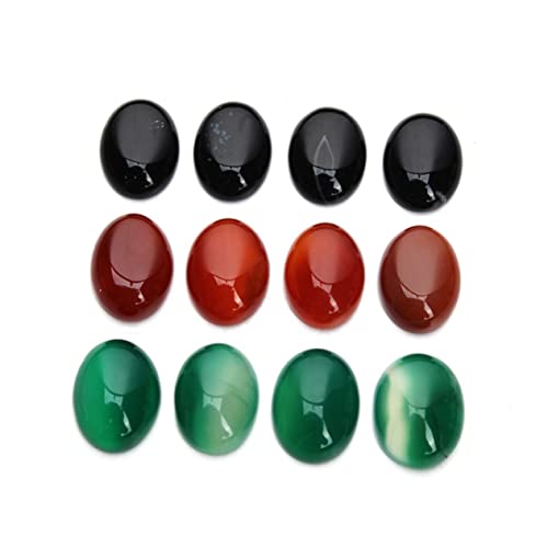 BELLIFFY 10 Stk Cabochon Mit Steinaufnäher Bilddekor Rundes Zubehör Zeitsteinzubehör Zum Selbermachen Wohnakzente Dekor Achat-edelstein-patch Ovale Steincabochons Achatring Black von BELLIFFY