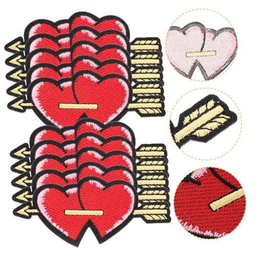 BELLIFFY 10 Stk Herz Bestickter Stoffaufnäher Kleiderflicken Aufnäher Zum Selbernähen Patch Für Heimwerker Patches Nähen Gestickte Aufnäher Kleidungsdekorationsflicken Patch Aufnähen Rot von BELLIFFY