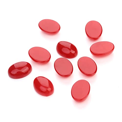 BELLIFFY 10 Stück 13x18mm Stone Cabochon Time DIY Aufkleber Oval Achat Patch Zubehör Für Schmuck Handwerk Herstellung (rot) von BELLIFFY