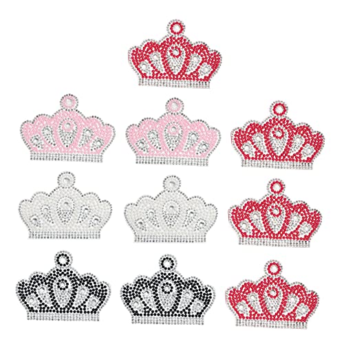 BELLIFFY 10 Stück Perlen Krone Diamant Aufkleber DIY Strass Patches Kinder Krone Perlen Dekor Prinzessin Aufkleber Aufkleber Für Mädchen Perlenbesatz Kinder Aufkleber Schmelzkleber von BELLIFFY