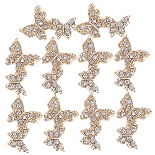 BELLIFFY 10 Stück Schmetterlinge Nagel Charms Aus Strass Glitzernde Nagel Dekoration Für Frauen Perfekt Für Maniküre Und Nail Art Designs von BELLIFFY