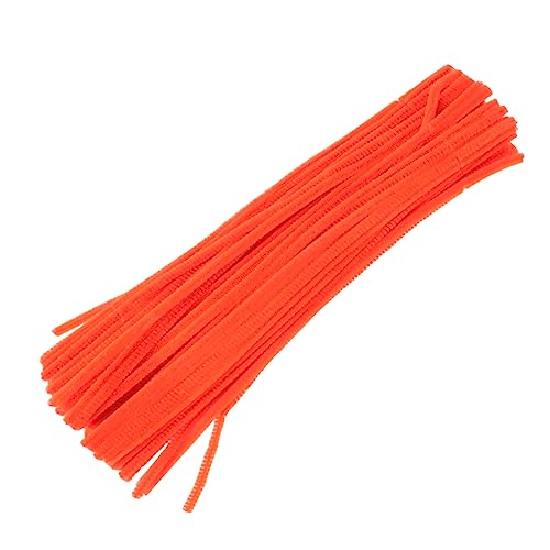 BELLIFFY 100 Stück üschstäbe Für Kinder Flexible Flockstäbe Orange Für DIY Bastelprojekte Kreative Kunst Und Frühe Bildung Ideal Für Kindergeburtstagsbasteln Und Handarbeiten von BELLIFFY