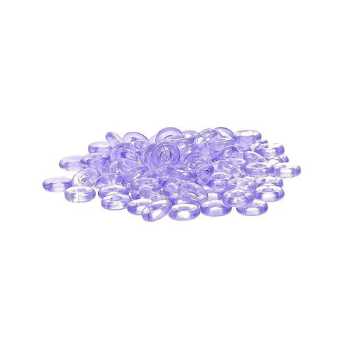 BELLIFFY 100St DIY zubehör perlen für armband selber machen flache runde Abstandsperlen edelstein armbänder haarschmuck haircharm DIY-Schmuckfunde Donut-förmige Perlen Glas Lavender von BELLIFFY