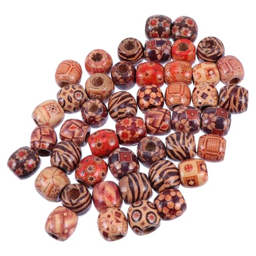 BELLIFFY 100St Holzperlen Halbedelperlen bemalte runde Trommelperlen buddhistische Perlen bemalte Perlen wohnungseinrichtung home decoration Perlen für DIY Schmuckherstellung aus Perlen von BELLIFFY