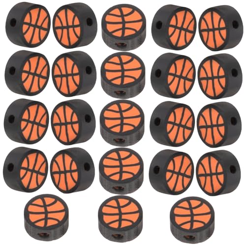 BELLIFFY 100St Kugelperlen aus Polymerton Basketball-Perlen Perlen zur Schmuckherstellung bastel materialien schmuckbastelset Herstellung von Perlenschmuck Spacer-Basketballperlen von BELLIFFY