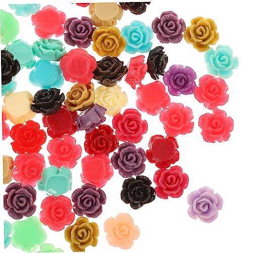 BELLIFFY 100St Rosen perlen Blumenhalskette Miniblumen zum Basteln DIY-Perlen rolf zuckowski weihnachten weingeschenke weihnachten Basteln Sie lose Perlen Schmuckherstellung aus Perlen Harz von BELLIFFY