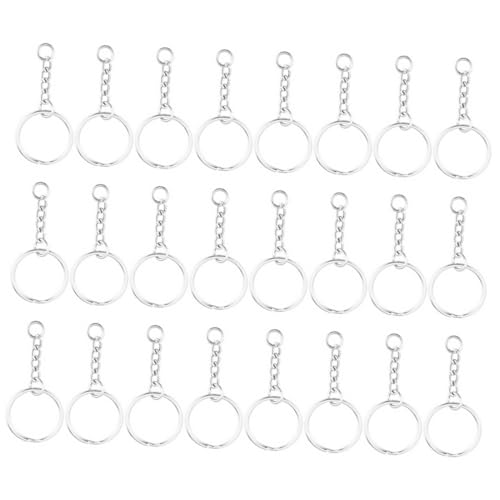 BELLIFFY 100St Schlüsselbund pendant schmuck machen metallring schlüssel anhänger keys abnehmbarer Schlüsselring runde ringe selber machen Messingring DIY Ringe mit Kette Eisen. Silver von BELLIFFY