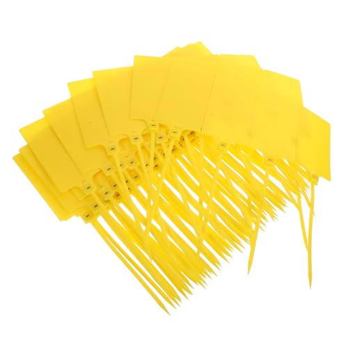 BELLIFFY 100st Anhänger Zum Aufhängen Versandetiketten Etikettieretiketten Für Den Versand Tags Mit Draht Plastiketiketten Draht-tags Anhänger Mit Kabel Tags Zur Beschriftung Pp Yellow von BELLIFFY