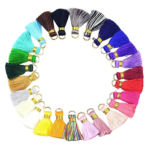 BELLIFFY 100st Mini-quaste Auto-anhänger-zubehör Boho-dekorationen Handgefertigte Hängende Quaste Vorhangzubehör Ohrring Quaste Schlüsselanhänger-anhänger Boho-wohnkultur Polyester Colorful von BELLIFFY