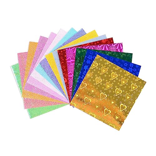 BELLIFFY 100st Origami Baupapier Verschiedene Farben Quadratische Einfache Falte Quadratisches Schillerndes Papier Quadratisches Glänzendes Faltpapier Papier Falten Diy-bastelpapier von BELLIFFY