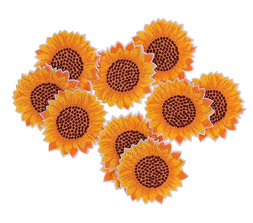 BELLIFFY 10St Banner Sonnenblumen-Stickpatch hübsches Sonnenblumenfeld sonnenblumen aufnäher apfelding Stickerei-Sonnenblumen-Patch zarte Stickerei Sonnenblume Heißschmelzkleber Yellow von BELLIFFY