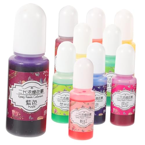 BELLIFFY 10St Epoxidharzpigment bastelfarbe farbpigmente tint DIY Farbstoffe kerzenherstellung farbpalette DIY-Tool Epoxy-Pigmentpulver Harzfärbung flüssiges Harzpigment Epoxidharzfarbstoff von BELLIFFY