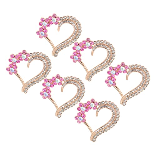 BELLIFFY 10St Heißkleber-Bodenstoffaufkleber Strass-Herz-Applikationen Charms für Hochzeitsschuhe Strassdekore Patch schmucksteine gemuse Herzapplikationsdekor Herzverzierung Legierung Rosa von BELLIFFY