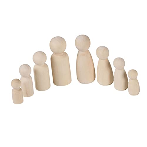 BELLIFFY 10St Holzpuppenmenschen Holzmenschenformen Krippenspielzeug für Kinder unvollendete Peg-Puppen holzfiguren kinder holzspielzeug Puppenspielzeug Puppenkörper aus Holz Bambus Yellow von BELLIFFY