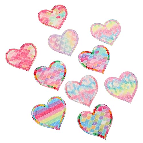 BELLIFFY 10St Liebe Aufkleber Herz-Stickerei-Reparatur-Patch Stickerei-Applikationspatch Herz- Nähpflaster klebesticker stickers aufkleber Stickereiflecken dekorative Patches Stoff von BELLIFFY