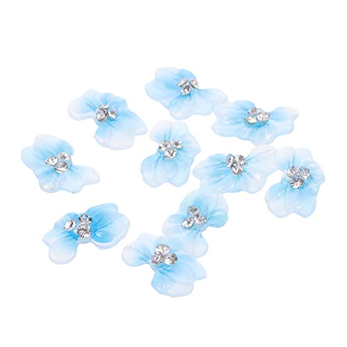 BELLIFFY 10St Nail-Art-Zubehör Nagel Charme DIY nägel Nagel Blumendekore 3D-Blumen für Nägel Nail decoration buch dekoration secruity Nagelblumendekoration Nagelblume Charme Harz Blue von BELLIFFY