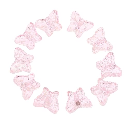 BELLIFFY 10St Ohrringe Zubehör Charm-Perlen Edelstein-Anhänger DIY-Anhänger Glow-Accessoires geldgeschenke weihnachten weihachtsgeschenk kügelchen lose Perlen aus Glas DIY-Schmuckfunde Rosa von BELLIFFY