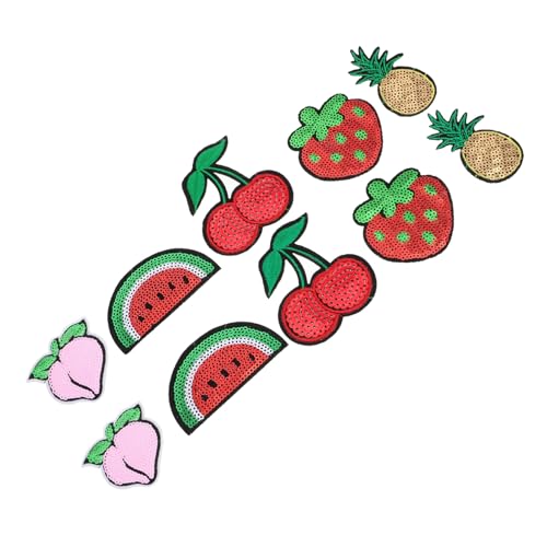 BELLIFFY 10St Patch-Aufkleber Fruchtflecken Flecken für Ananas bestickte Applikationen Blumendekor nähzeug aufnäher bügeleisen Pailletten-Patches Dekore mit Fruchtbeeten Vlies Colorful von BELLIFFY