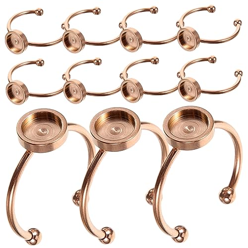 BELLIFFY 10St Ringschale Ringbasis für Schmuck flache Ringrohlinge edelstahlring hochzeitsdirndl Ringschmuckhalter Ringrohlinge für die Schmuckherstellung Rostfreier Stahl Rose Gold von BELLIFFY