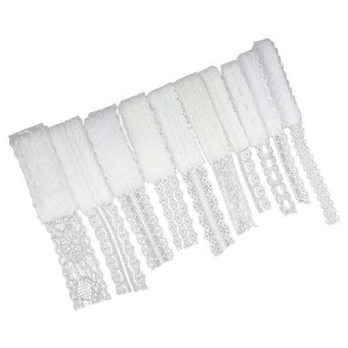 BELLIFFY 10St Unterwäsche Spitze Hochzeit Spitze Geschenkband für Schnürsenkel Spitzenband Band aus Juteblättern Stoffband ribbon verpackung spitze krempe gürtel Festival-Spitzengürtel Weiß von BELLIFFY