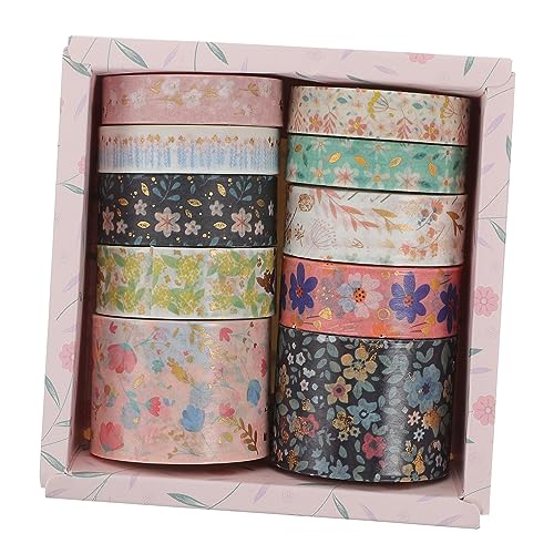 BELLIFFY 10St Washi-Tape hübsche Bänder Journaling Papierbänder Blumenplanungsband DIY Arts Washi Tape dekorative Klebebänder scrapbook scheckheft Klebebandabziehbilder DIY-Bänder Aufkleber von BELLIFFY