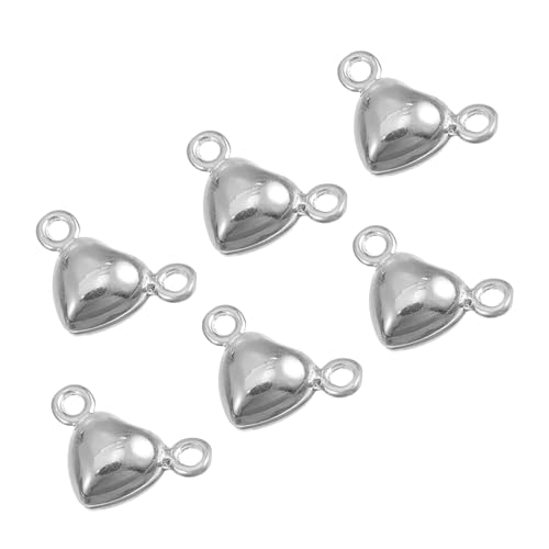 BELLIFFY 10st Herzförmige Magnets Chnalle Kettenverschlüsse Verbindungsschnalle Liefern Schmuck Schließt Herz Verbindungsschnallenbeschläge Magnetschnalle Der Halskette Silver Legierung von BELLIFFY