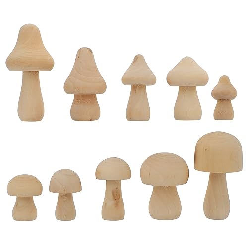 BELLIFFY 10st Hölzerner Pilz Unfertige Pilzmodelle Mikrolandschaftspilz Pilze Bemalen Diy Simulierte Pilzornamente Unbemalte Pilze Pilzmodelle Selber Machen Mini-pilz-modelle Dekor Holz von BELLIFFY