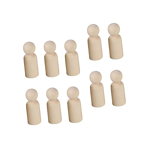 BELLIFFY 10st Puppenspielzeug Aus Holz Blanko-peg-puppen Kinder Dekor Puppen Für Heimwerker Zubehör Für Peg-puppen Krippenspielzeug Für Kinder Kinderspielzeug Kinderpuppen Yellow Hölzern von BELLIFFY