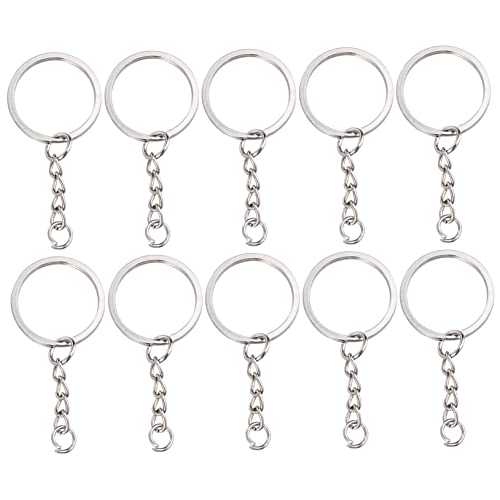 BELLIFFY 10st Schlüsselanhänger Biegeringe Massenverbinder Bulk-schlüsselringe Geteilte Schlüsselkettenringe Lanyard-zubehör Geteilte Schlüsselbundmasse Biegeringe Für Schmuck Silver Metall von BELLIFFY