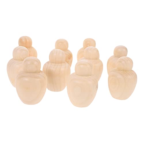 BELLIFFY 10st Steckpuppen Unvollendet Miniaturen Unvollendete Peg-puppen Mini-spielzeug Minispielzeug Für Kinder Mini-puppen Dekorative Puppenkörper Kinderspielzeug Miniaturpuppen Holz von BELLIFFY