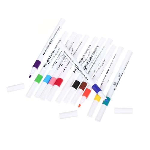 BELLIFFY 12 Stk Marker schreibkladde stempelstifte für kinder paint pen drawing pencils die markierung Filzstift Malstifte für Kinder Farbstifte für Steine Bastelstifte für Kinder Abs Weiß von BELLIFFY