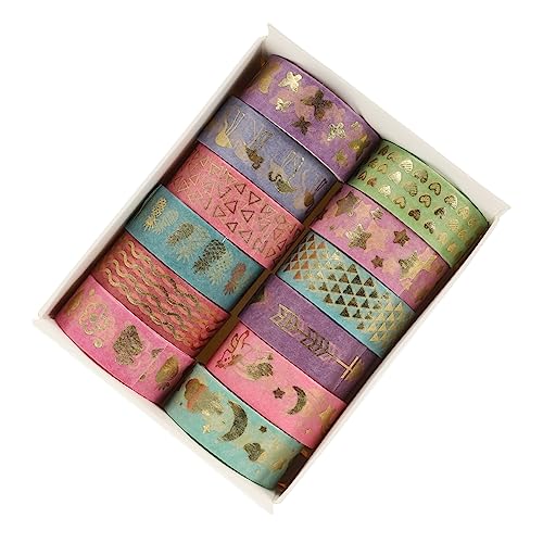 BELLIFFY 12 Stück Heißpräge-washi-tape Scrapbooking Farbiges Band Klebeband Nachfüllen Papier Spender Doppelseitiges Klebeband Dünn Abdeckband Farbig Klebstoff Kunstband Japanisches Papier von BELLIFFY