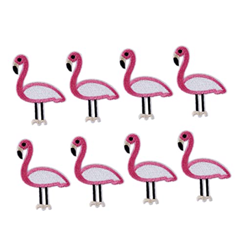 BELLIFFY 12St Flamingo-Patch Aufkleber für Pullover Cartoon-Applikation süßer Dino-Schlüsselanhänger Karikatur Nähen Dekoration Trendige Kleidung Stickerei-DIY-Patch Flamingo-Stoffaufkleber von BELLIFFY