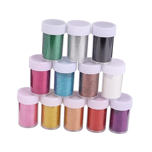 BELLIFFY 12St -Glitter-Pulver Flasche Glitter-Perlen-Pulver Nagel-Kits Körper Glitzer nail pigment powder nail glitter glitzer nagellack Nagelkunstpigment Pailletten für Nagelkunst Abs von BELLIFFY