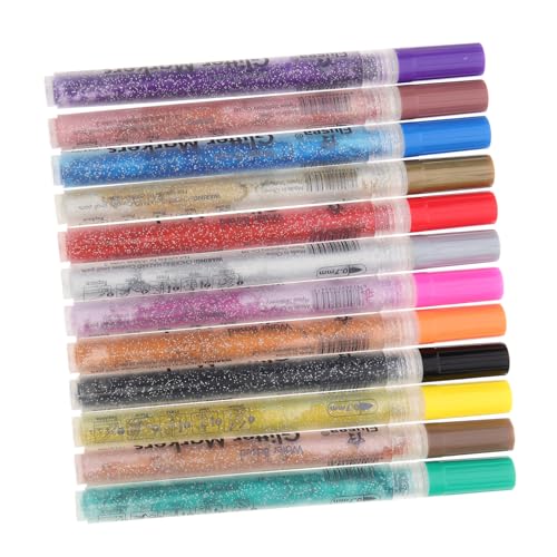 BELLIFFY 12St Glitzermarker Malstifte für Kinder Glitzerstifte zum Ausmalen Stift für DIY schreibkladde colored pencils bastelsachen für kinder Mehrzweck-Farbstifte Graffiti-Marker Abs von BELLIFFY