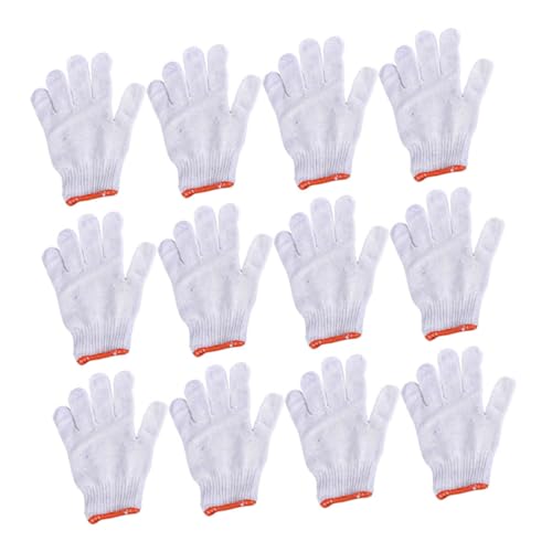 BELLIFFY 12st Handschuhe Schutz Arbeitshandschuhe Arbeitszubehör Industriehandschuhe Mechaniker Handschuhe Muffen Baumwoll-handschuhe Arbeiten Handschuhe Aus Baumwollgarn Weiß von BELLIFFY