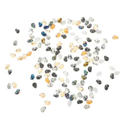 BELLIFFY 140St schmucksteine gemuse schlüsselhalsband schmuckperlen beads Perlen zum Basteln von Schmuck Tag der toten Reize Totenkopfperle aus Glas Schädelperlen für die Schmuckherstellung von BELLIFFY