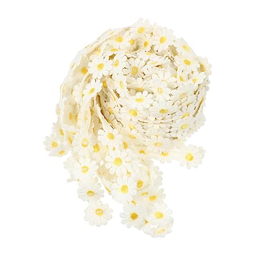 BELLIFFY 15 Kleine Gänseblümchen-Spitze Stickerei Spitze Spitzenband bestickter Spitzenbesatz Spitze nähen stickrahmen embroidery DIY Bastelspitze Stickerei Spitze Polyester Yellow von BELLIFFY