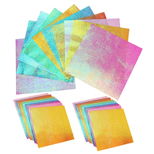 BELLIFFY 150 Stück Perlenlaserpapier Papier falten Bastelpapier selber machen Pastell kreativpapier scrapbook paper Dekopapier Scrapbook-Origami-Papier origami papier selber machen Colorful von BELLIFFY