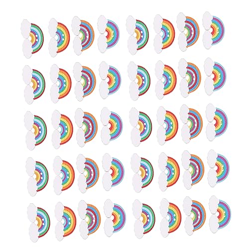 BELLIFFY 150 Stück Zubehör Für Hackschnitzel Planke Pride-accessoires Regenbogen-anstecknadel Kuchen Topper Spender Cool Dinge Sperrholz Bunte Diy Holzscheibe Hölzern Colorful von BELLIFFY