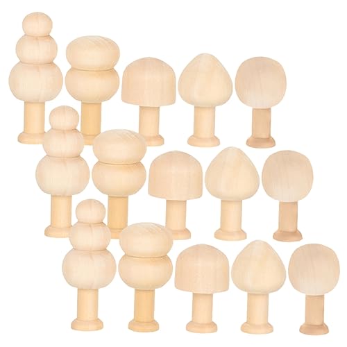 BELLIFFY 15St bastelsets+für+kinder bastel set für kinder christmas tree decoration dekobäumchen tannenbaum Bastelset für Kinder unbemalte Figuren Dekor DIY-Spielzeug DIY liefert Holz von BELLIFFY