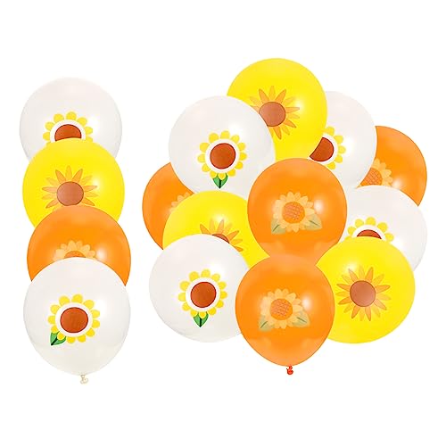 BELLIFFY 15st Sonnenblumenballon Tischdekoration Blumenballons Sonnenblumen-partyzubehör Pastellgelbe Luftballons -banner Brautballons Gänseblümchen-dekorationen Spiralballons Emulsion von BELLIFFY