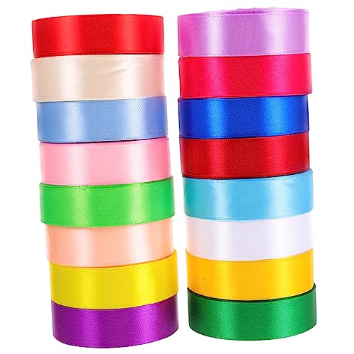 BELLIFFY 16 Rollen 25cm Band Bänder Besticktes Band Bänder Zum Verpacken Zubehör Sackleinenband Chiffonband Rosa Schleife Sackleinen Samtband Burgund Linealband Schleife Bulk-band Polyester von BELLIFFY