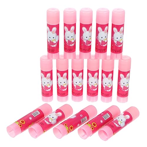 BELLIFFY 16St Fester Kleber Stöcke Büro bunter Kreidehalter Markierungen Verpackung schreibwaren scheckheft Geschenkidee glue sticks Klebestifte befestigen Cartoon-Klebebänder pva Rosa von BELLIFFY