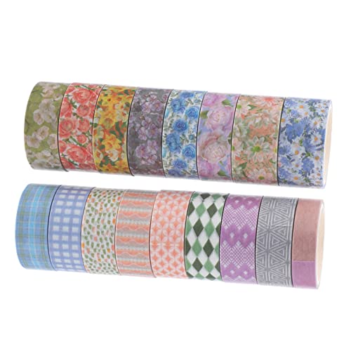 BELLIFFY 17 Rollen Blumen Und Washi Tape Geschenkbänder Blumenapplikation Diy-papierbandmaterial Washi Tape Abkleben Notebook-aufkleber Dekoratives Abdeckband Blumenband Japanisches Papier von BELLIFFY