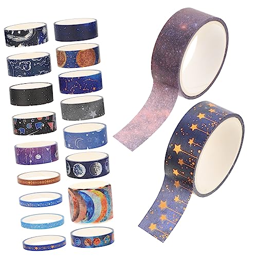 BELLIFFY 19 Rollen Sternenhimmel Washi Tape handgemachte Aufkleber DIY-Kunsthandwerk Handdekor Klebebänder scrapbook scheckheft stickbild Handkontenbänder Notizbuchbänder Japanisches Papier von BELLIFFY